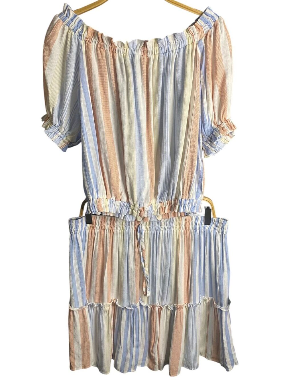 NWT Stripe set top is small skirt is large